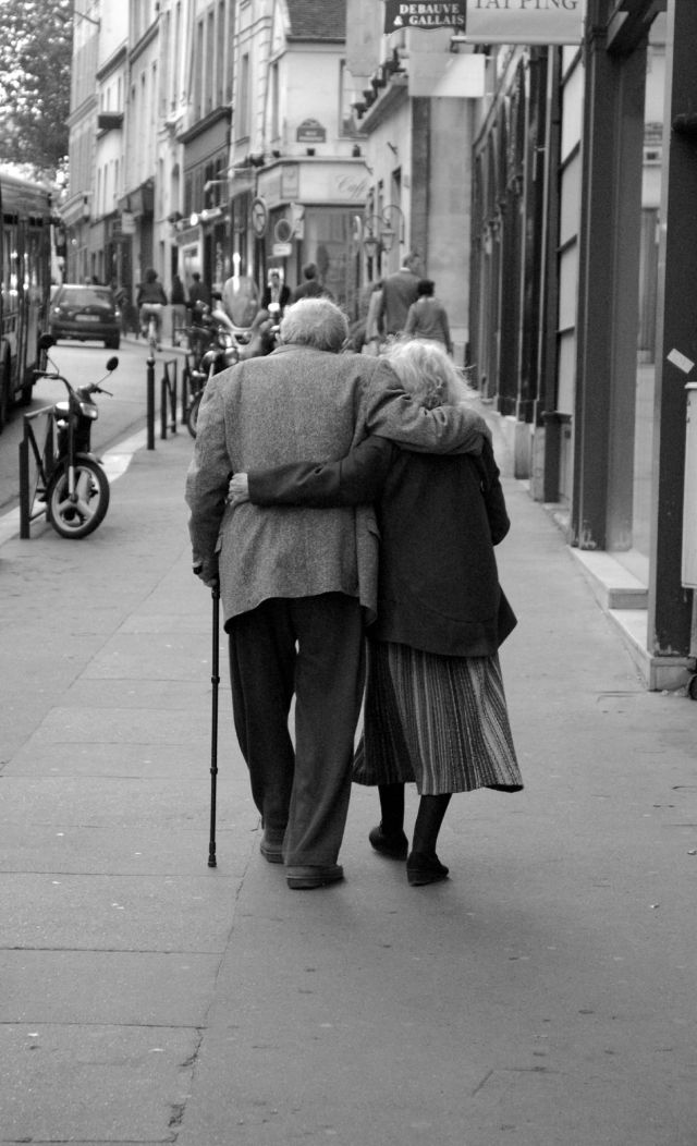 elderly people walking
